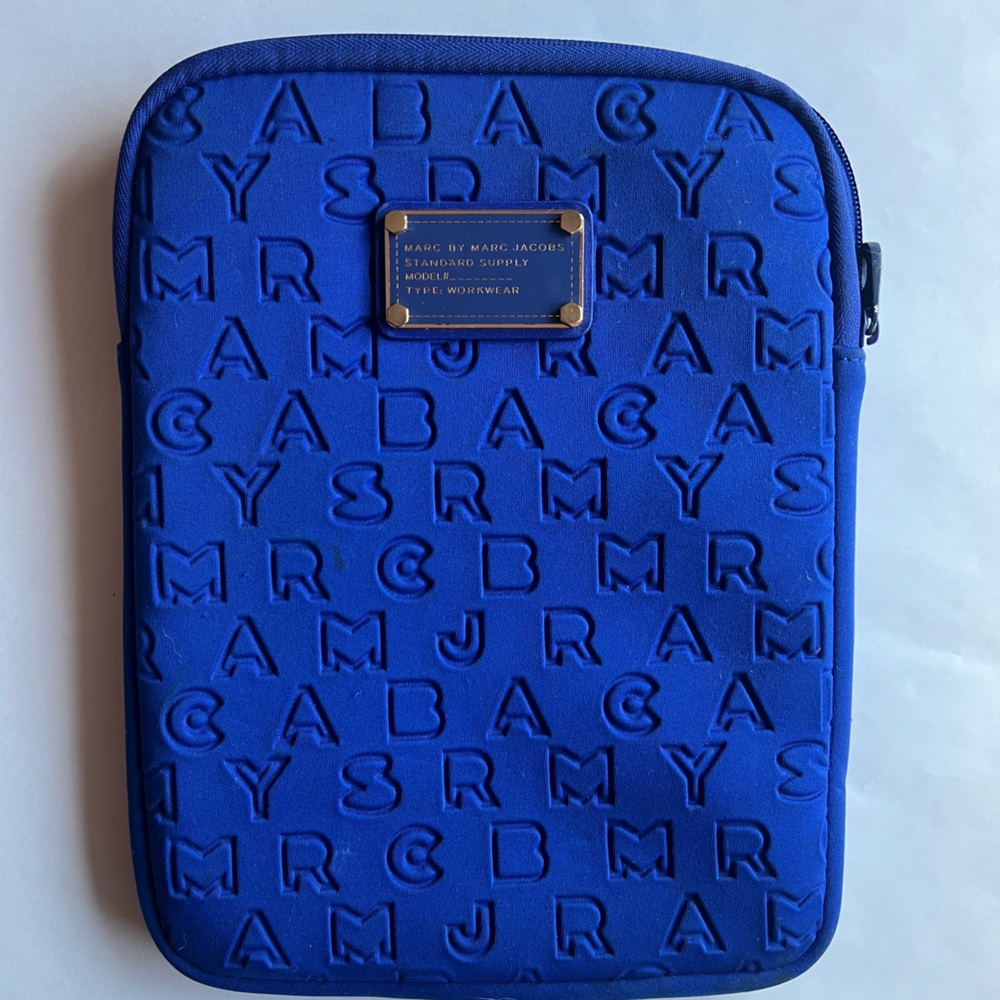MARC JACOBS Royal Blue Embossed Tablet Sleeve